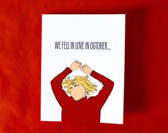 We Fell in Love in October Valentines Card | Cute, aesthetic anniversary gift