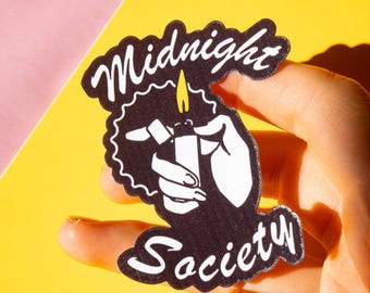 Midnight Society Vinyl Sticker | Cute aesthetic 90s spooky show horror movie laptop decal