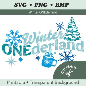 Winter ONEderland-SVG | Leuke, esthetische eerste verjaardagsfeestje voor kinderen, gezellig winterthema december afdrukbare download voor lasergraveerder