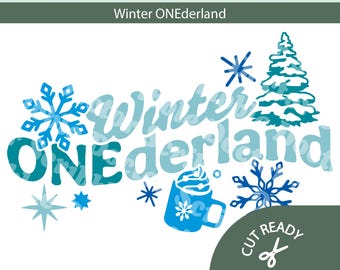 Winter ONEderland SVG | Cute, aesthetic kids first birthday party cozy winter themed December printable download for laser engraver