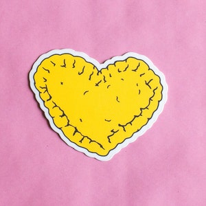Heart Ravioli Vinyl Sticker | Cute aesthetic pasta noodle lover foodie Italian valentines laptop decal