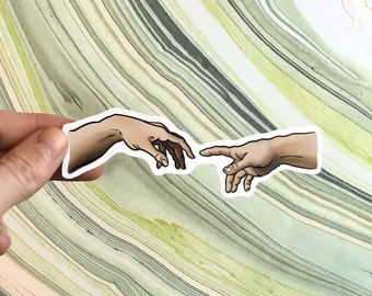 Creation of Adam Michelangelo Vinyl Sticker | Cute aesthetic artsy iconic painting laptop decal