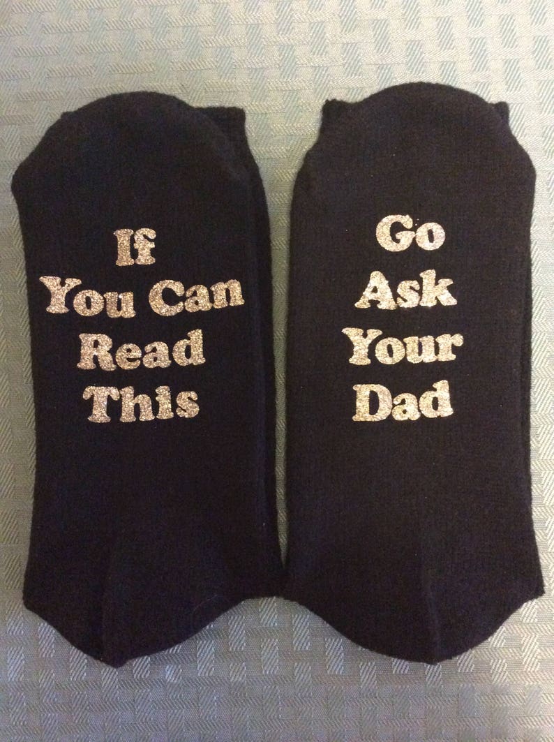 Funny Womens socks with sayings on bottom. Etsy