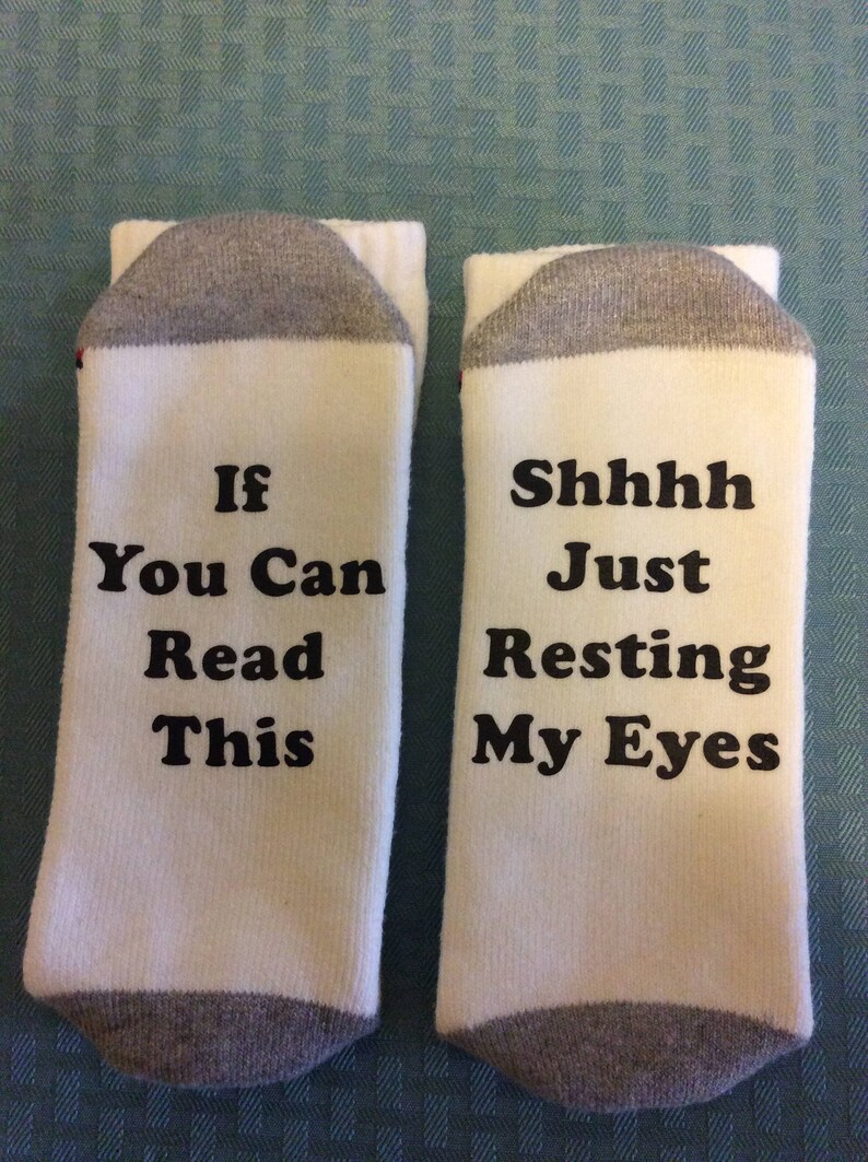 Funny men's socks with sayings on bottom Etsy