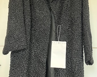 Vintage Eaton's Persian Lamb Coat | Black Astrakhan Karakul | 1950s/60s Elegance