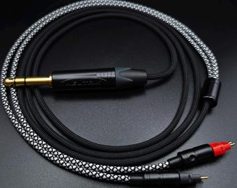 Custom headphone cable - Sennheiser 2 Pin HD580 HD58X HD600 HD6XX HD650 HD660s - Single Sleeve