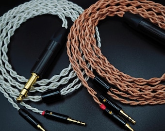 Custom headphone cable - Dual 3.5mm Hifiman HE400i Sundara Amiron Focal Elear Elex Elegia Meze 109 Pro - Unsleeved