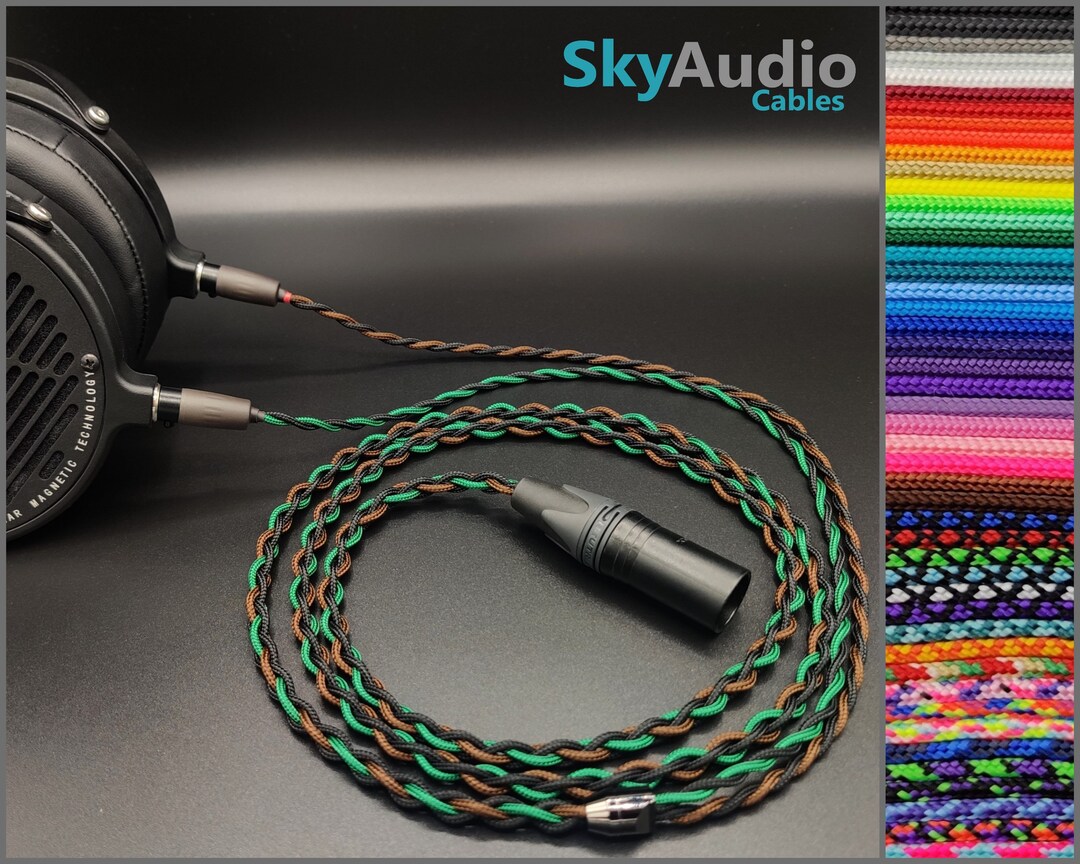 Custom Headphone Cable 2 X 4 Pin Mini XLR Audeze Lcd2 Lcd3 Lcdx ZMF