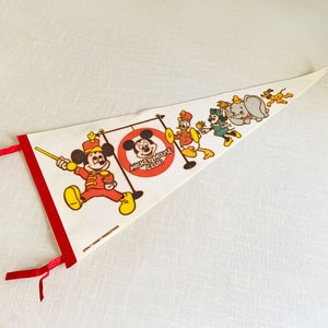Vintage Walt Disney Mickey Mouse Club Pennant Dumbo Marching Band
