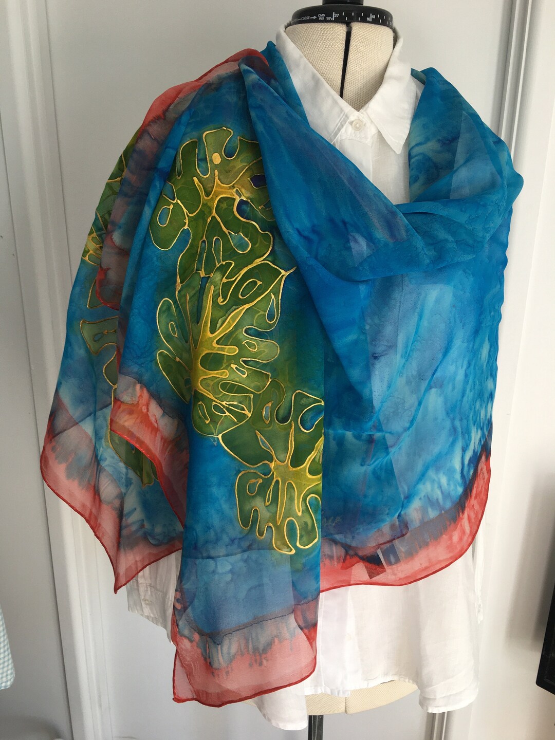 Gallery Silk Art High End Silk Shawl Tropical Frog by Etsy