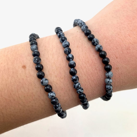 Etsy obsidian bracelet deals
