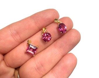 18k Gold Plated Gemstone Pendant - Sterling Silver Gemstone Pendant - Natural Gemstone Pendant