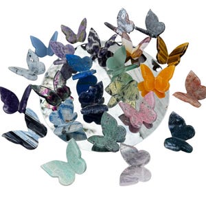 3D Gemstone Butterfly, Natural Crystal Butterfly, Sitting Crystal Butterfly