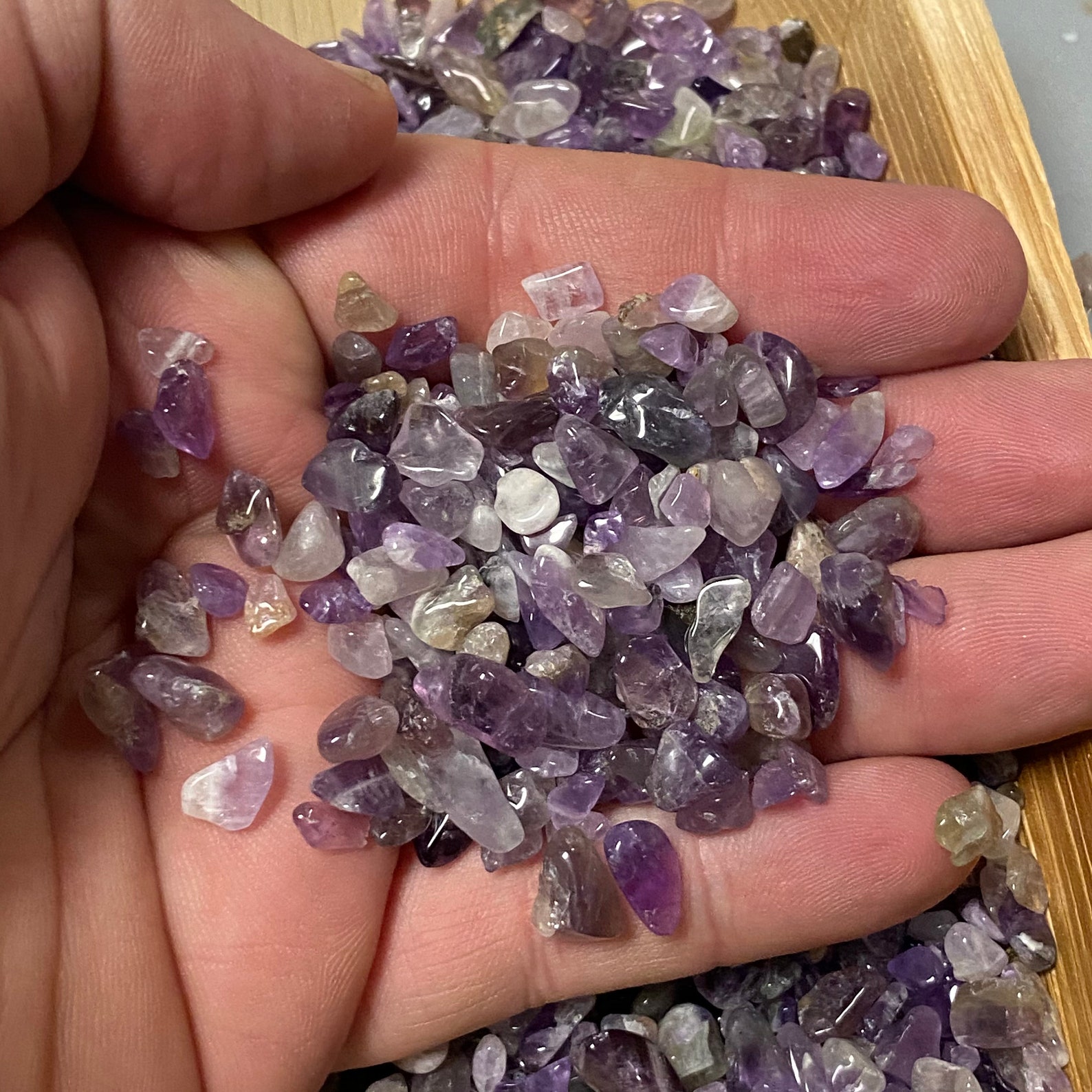 1lb Amethyst Chips Bulk Amethyst Chips Wholesale Amethyst Etsy