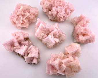 Medium Halite Cluster, Pink Halite Cluster, Pink Halite from California, Halite on Trona