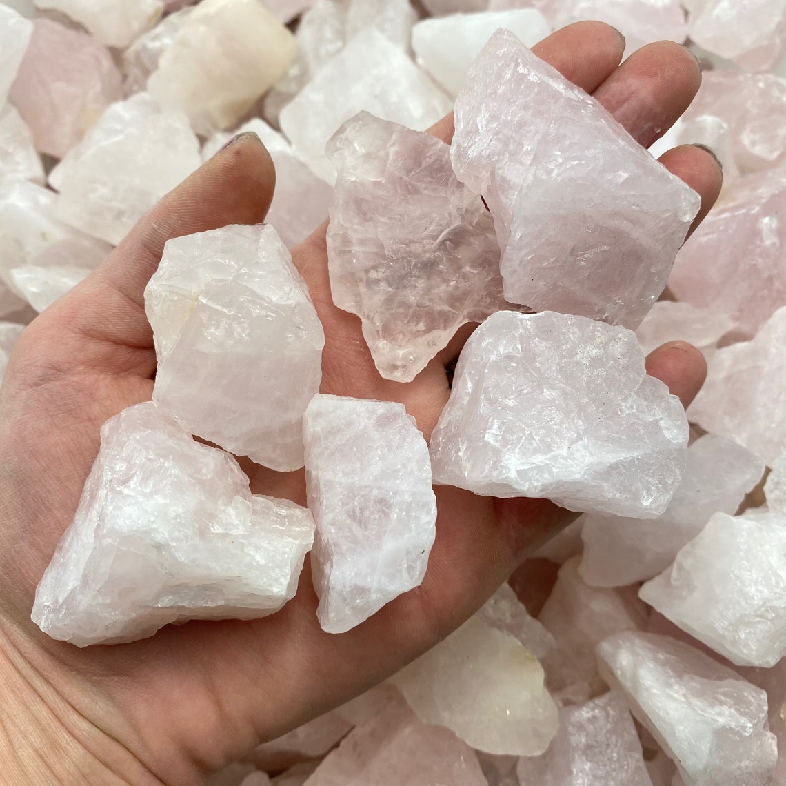 1lb Rose Quartz Rough Rose Quartz Bulk Rose Quartz Etsy