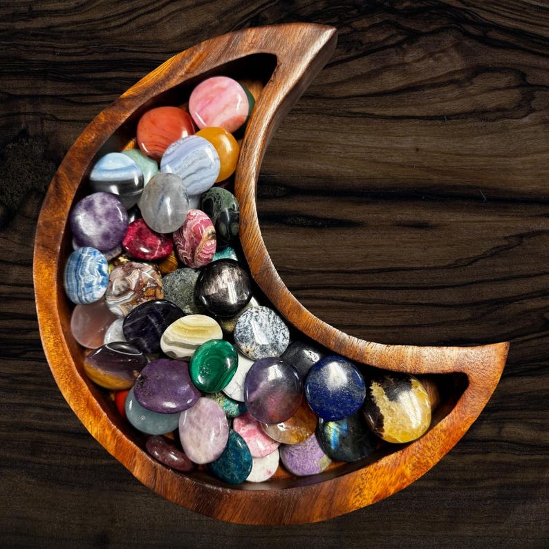 Gemstone Coin - Mini Crystal Worry Stone - Pocket Stone image 2