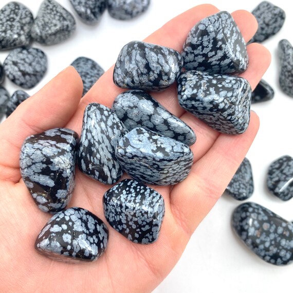 Snowflake Obsidian Tumbled Snowflake Obsidian Smooth Etsy Ireland