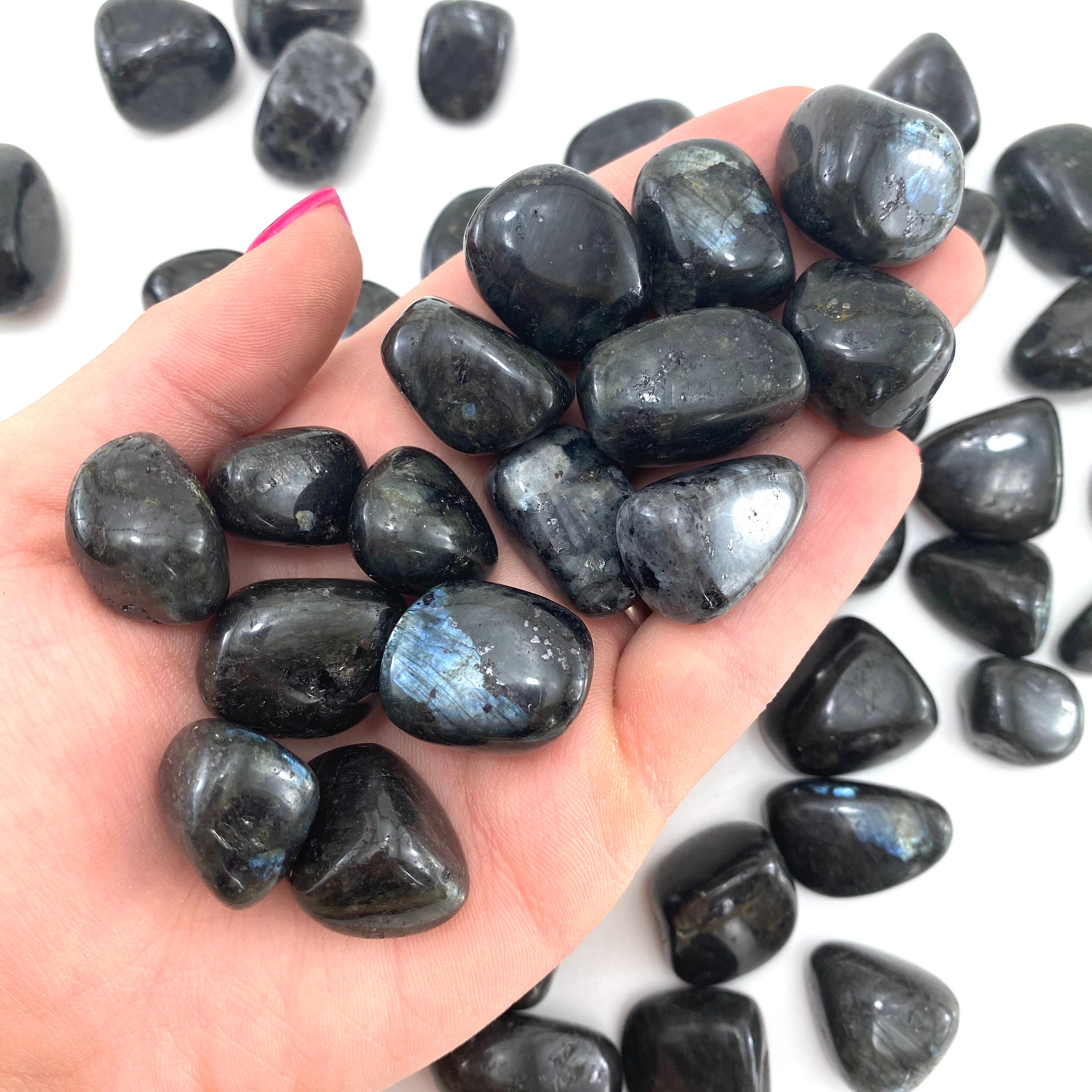 Larvikite Stone, Tumbled Larvikite, Larvikite Pocket Stone, Larvikite…