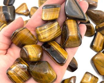 Tigers Eye Tumbled Stone, Tumbled Tigers Eye, Tigers Eye Pocket Stone, T-62