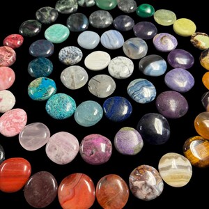 Gemstone Coin - Mini Crystal Worry Stone - Pocket Stone image 3