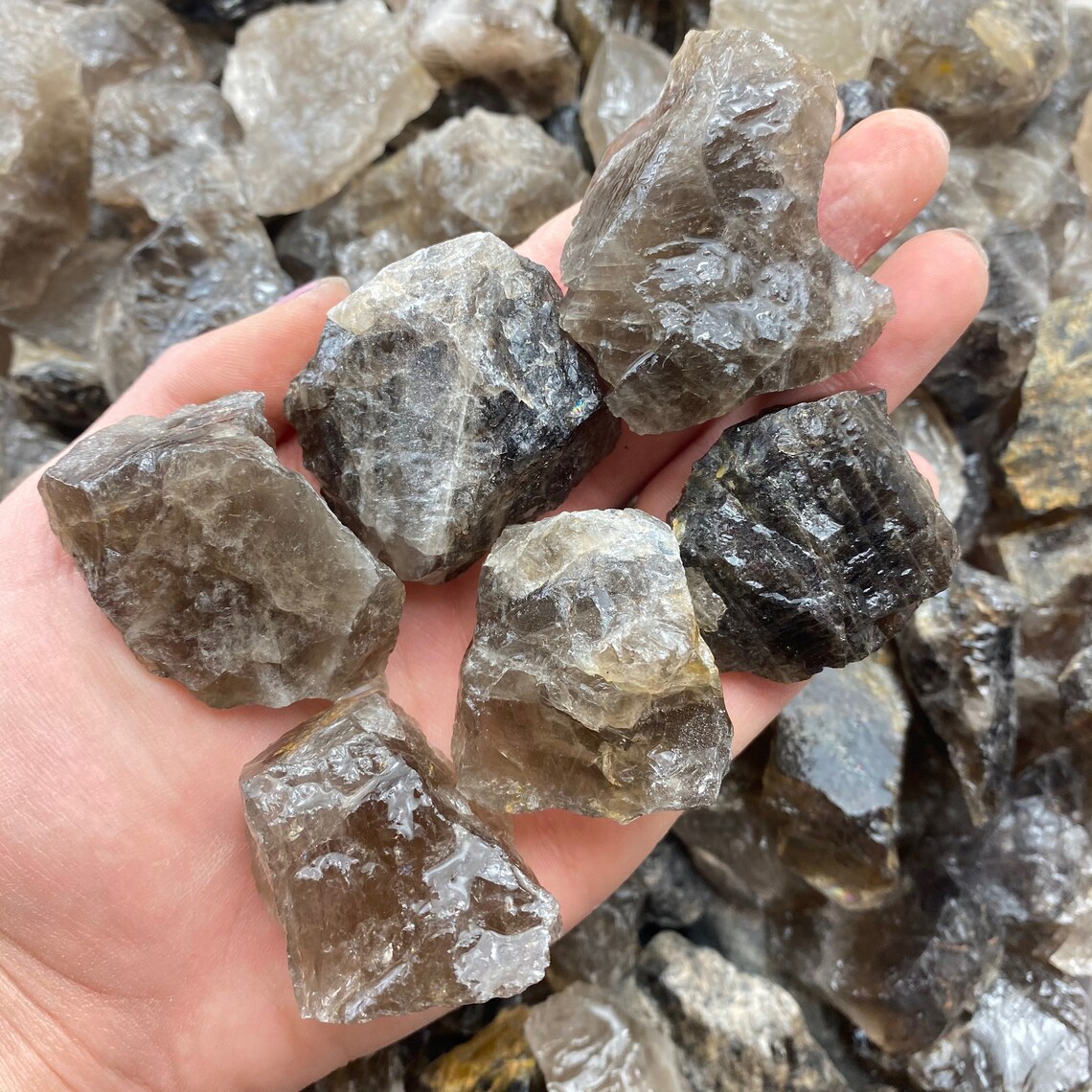 1lb Smoky Quartz Rough Smoky Quartz Bulk Smoky Quartz Etsy