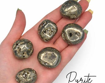 Tumbled Pyrite, Polished Pyrite, Natural Pyrite Stone, T-44