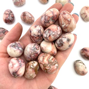 Roze porseleinen jaspis, getrommelde roze jaspis, porseleinen jaspis, T-128