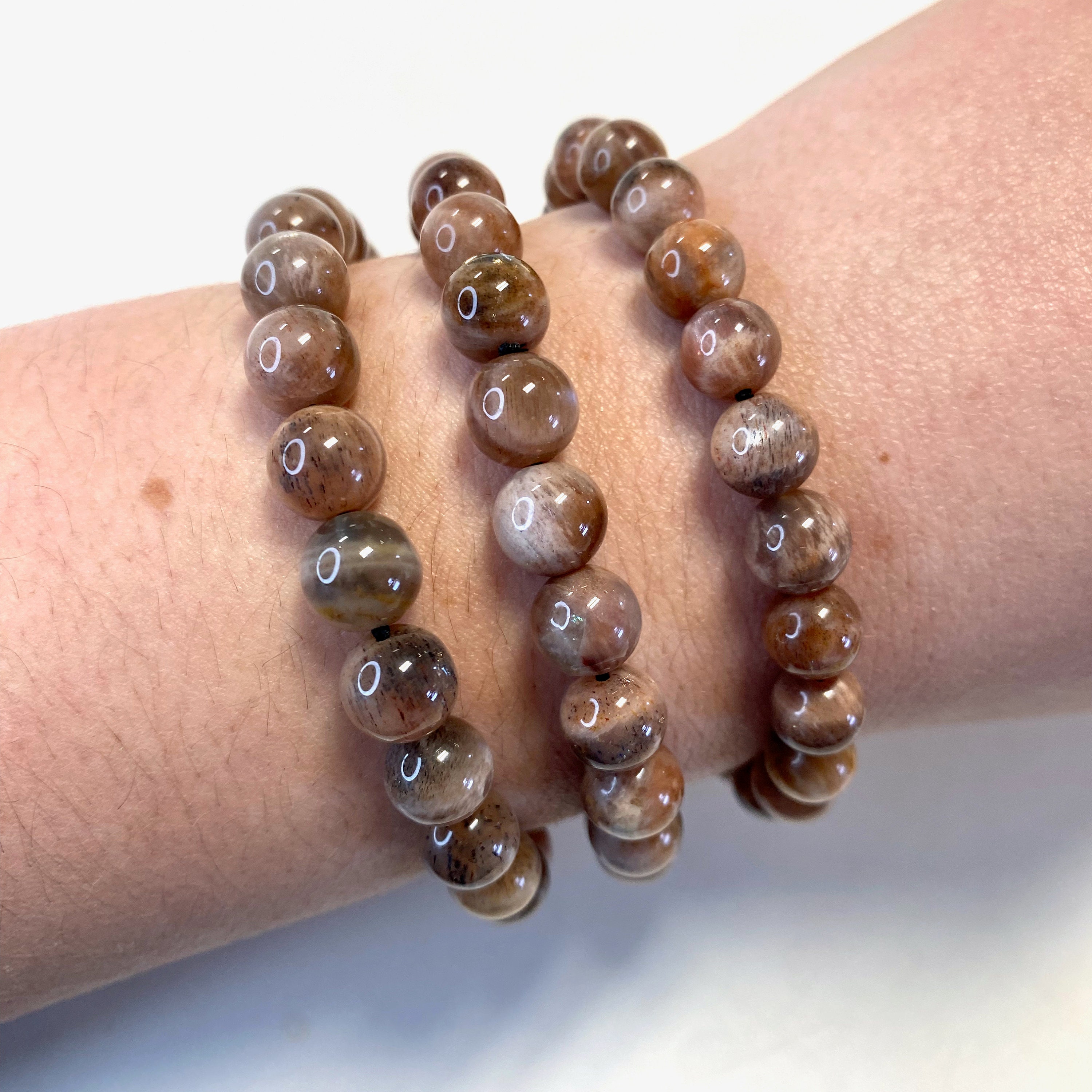 Black Sunstone Round Bracelet 7mm Black Sunstone Bracelet