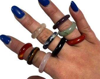 Natural Gemstone Ring - Crystal Ring - Polished Gemstone Ring - Complete Crystal Ring