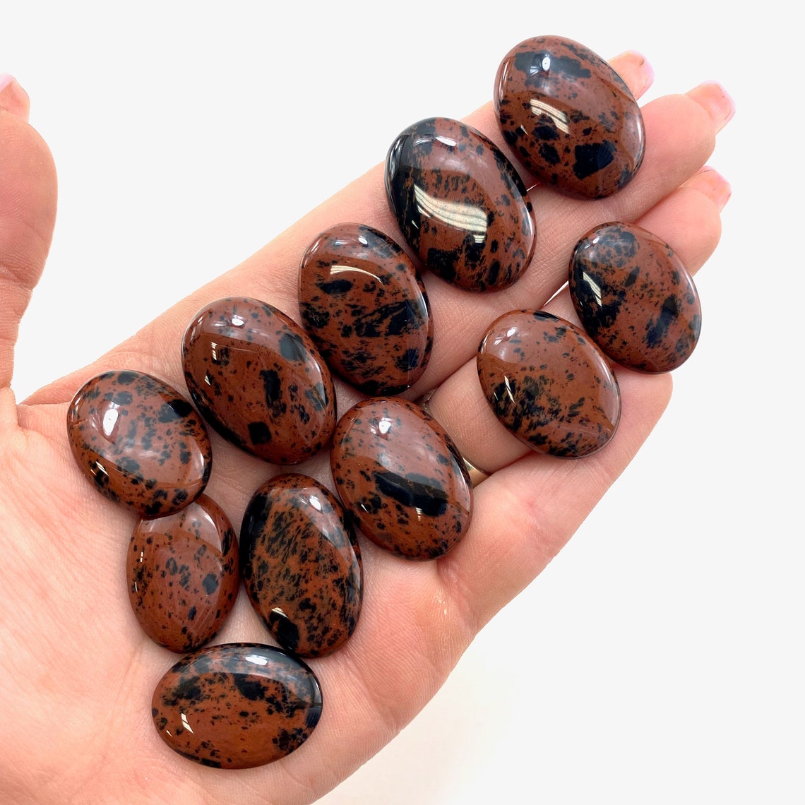 Caoba ovalada Obsidiana Cabujón Caoba Obsidiana Cabujón | Etsy