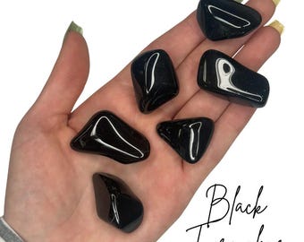Tumbled Black Tourmaline, Quality Black Tourmaline, Polished Black Tourmaline, Black Tourmaline Tumble, T-10