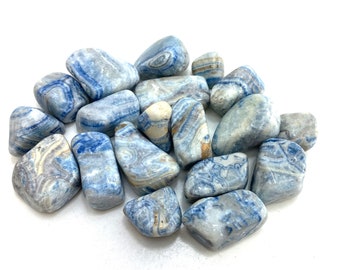 Tumbled Blue Scheelite, Blue Scheelite Tumble, Polished Blue Scheelite, Pocket Blue Scheelite, T-169