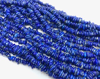 16" Lapis Lazuli Bead, Lapis Lazuli Chip Bead Strand, Lapis Lazuli Bead Strand, Beaded Lapis Lazuli
