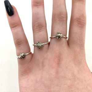 Sterling Silver Pyrite Ring, Dainty Pyrite Ring, Sterling Silver, Pyrite Ring