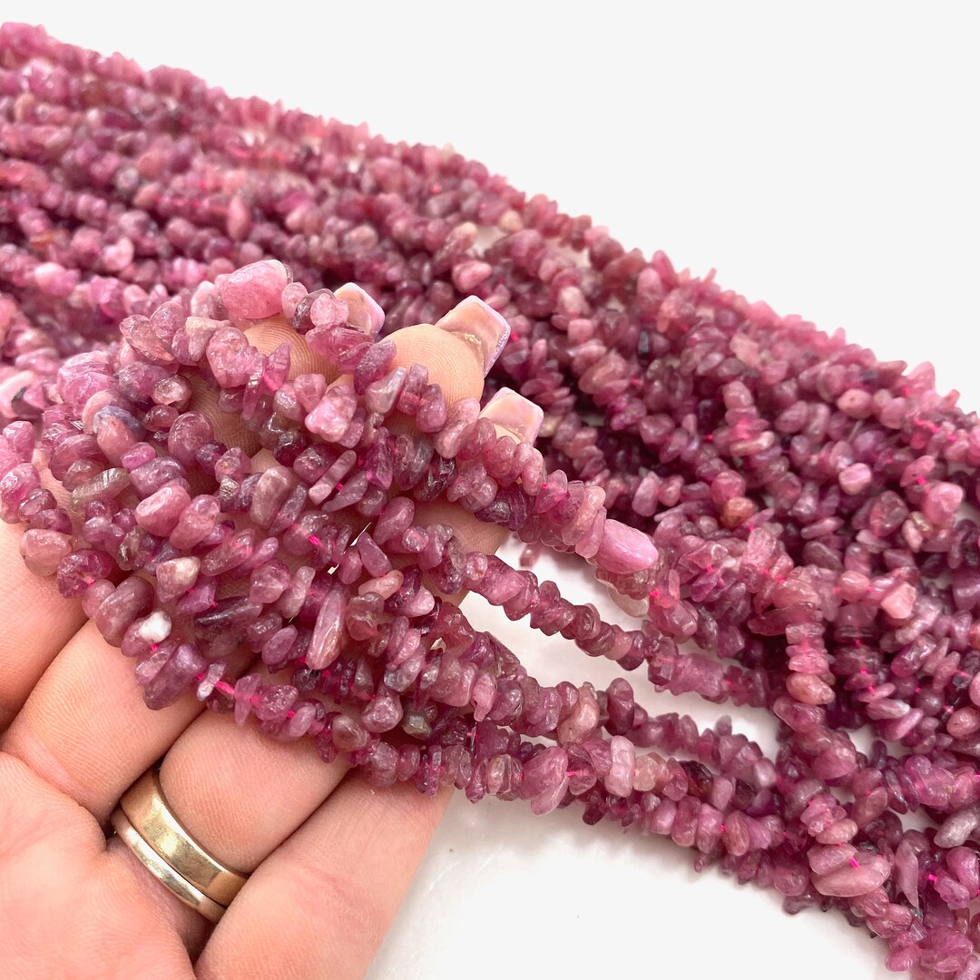 16 Pink Tourmaline Bead Pink Tourmaline Chip Bead Etsy