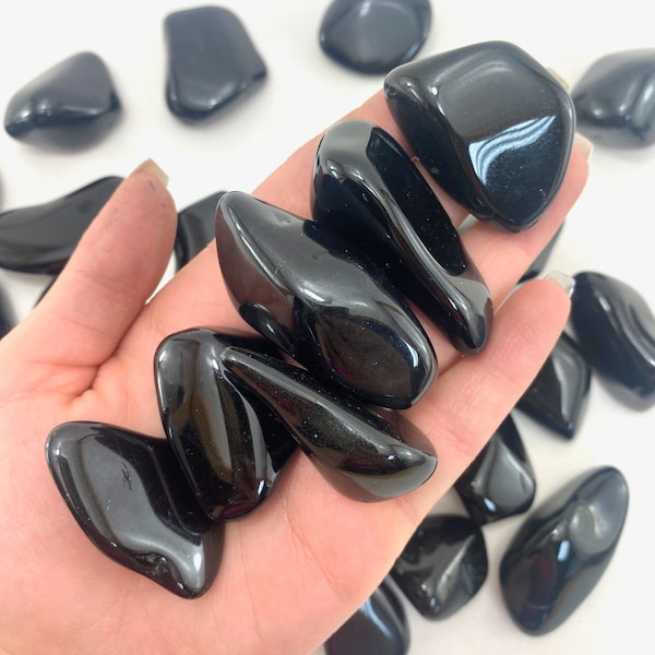 LARGE Black Tourmaline Tumble, Smooth Black Tourmaline Tumble, Healing Tourmaline Tumble, T-10