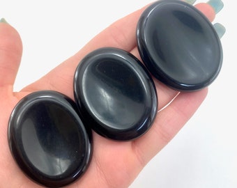 Obsidian Worry Stone, Healing Obsidian Worry Stone, Smooth Obsidian Worry Stone, A-46