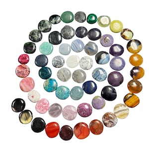 Gemstone Coin - Mini Crystal Worry Stone - Pocket Stone image 1