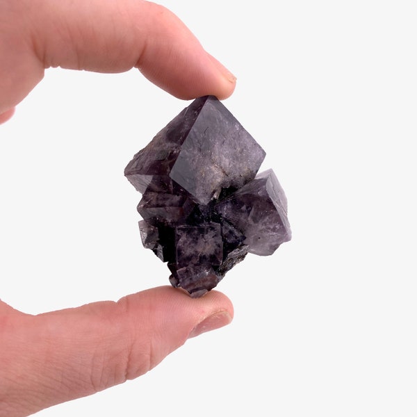 Fluorite de pluie violette, Mine Lady Annabella en Angleterre, Fluorite violette naturelle de la mine Lady Annabella, Fluorite violette fluorescente