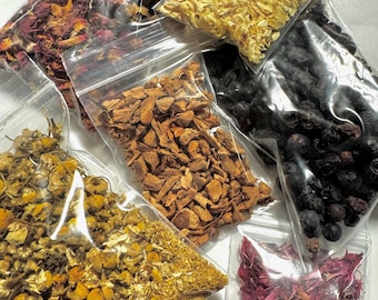 Baggy of Natural Herb or Flower, Dried Natural Herbs, Bag of Natural Flowers