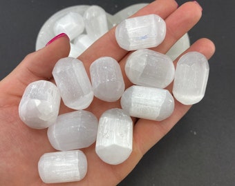 Tumbled Selenite, Selenite Tumbled Stone, Polished Selenite, Selenite Pocket Stone