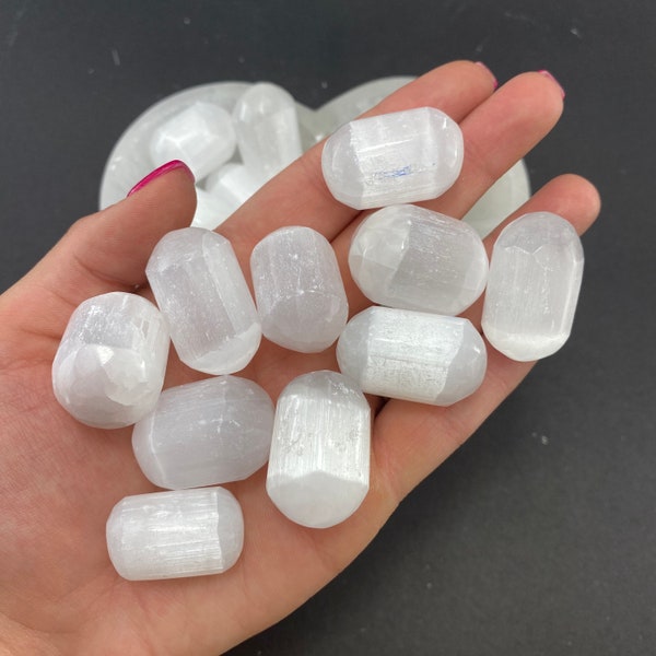 Tumbled Selenite, Selenite Tumbled Stone, Polished Selenite, Selenite Pocket Stone