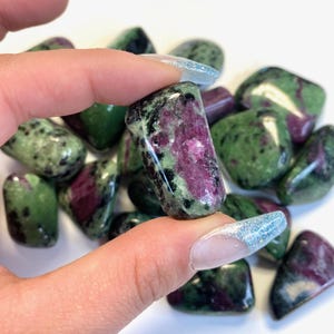 Ruby Zoisite, Ruby in Zoisite Tumbled Stone, Tumbled Ruby Zoisite, Zoisite Ruby