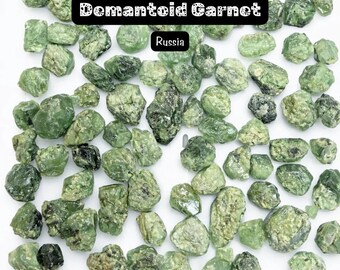 GEM JAR Demantoid Garnet Specimens - 1-3pcs - Green Garnet Natural Specimens - Russia