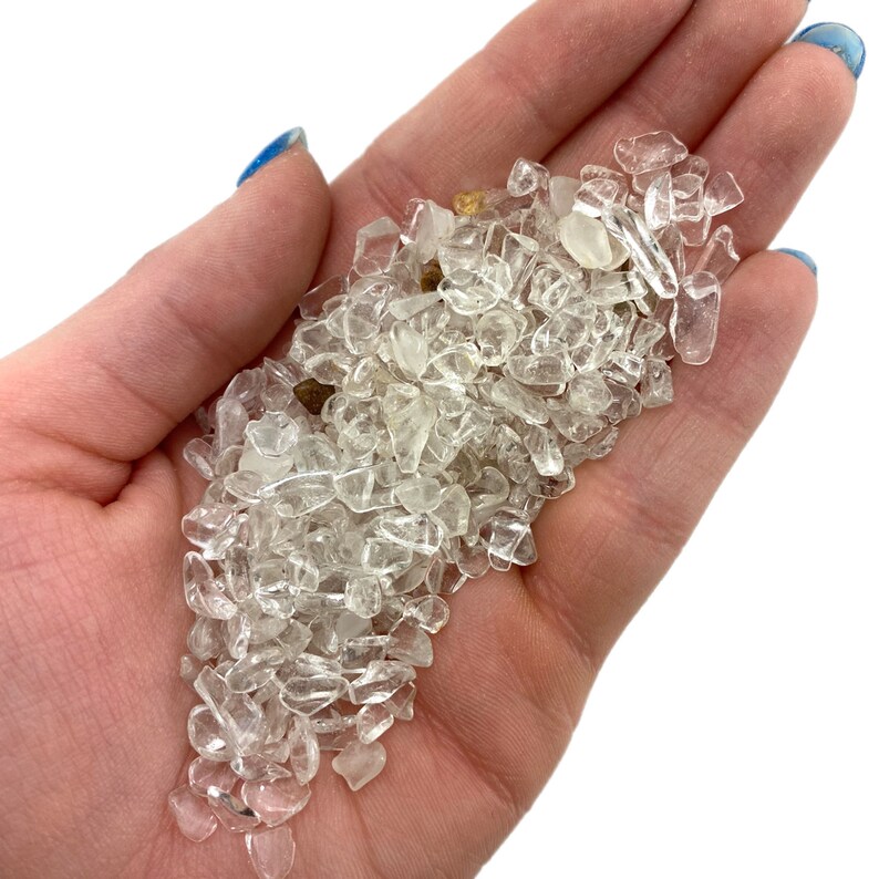Clear Quartz Chips 25 grams of Quartz Small Quartz Tumbled Etsy