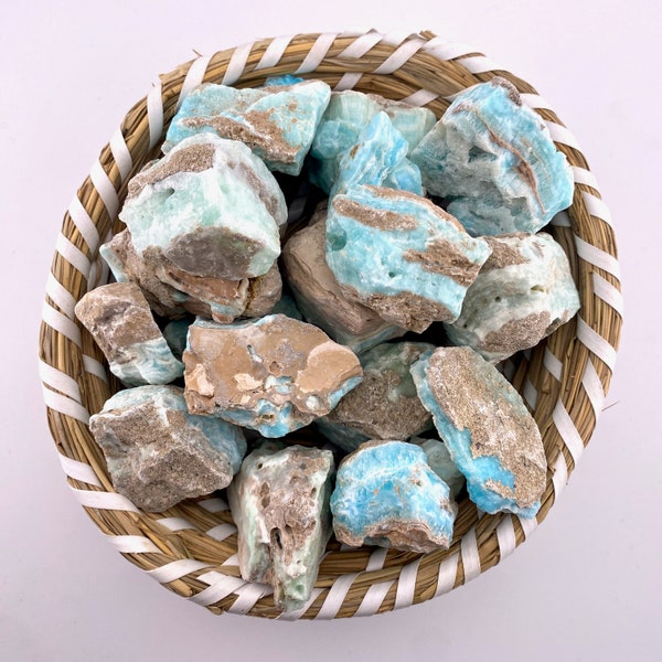 Raw Blue Aragonite, Natural Blue Aragonite, Rough Blue Aragonite, ONE Stone, Blue Aragonite