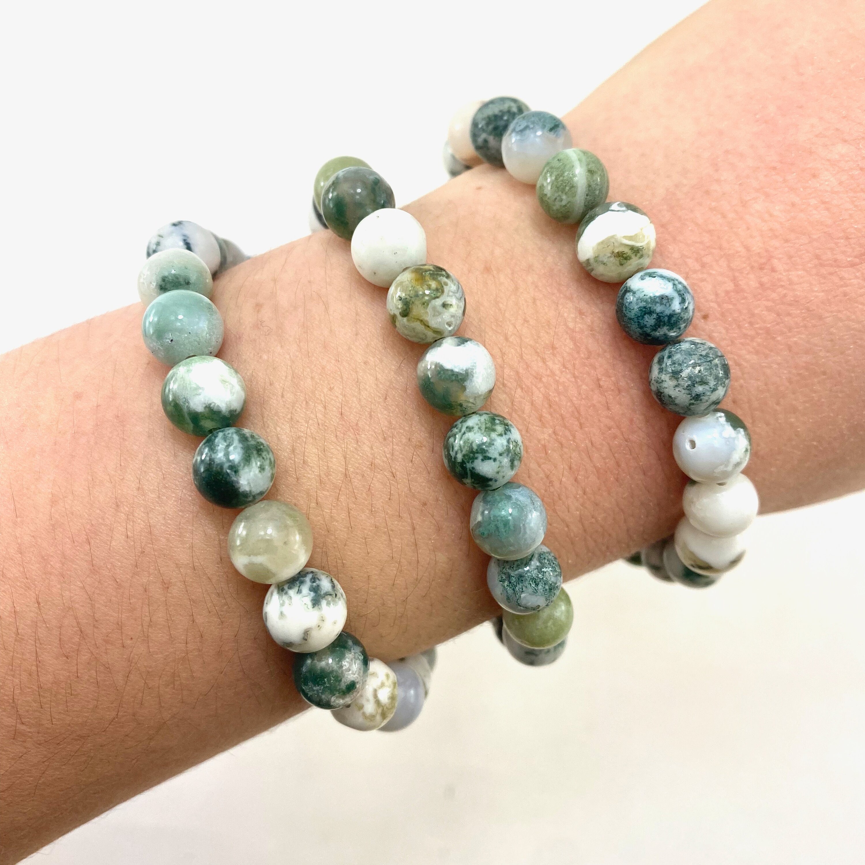 Buy Tree Agate Bracelet , 6mm Online in India - Etsy