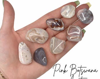 Pink Botswana Agate, Tumbled Pink Botswana, Botswana Agate, T-131