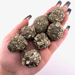Natural Pyrite Ball, Pyrite Nodule, Raw Pyrite Cluster Ball